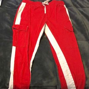 Red cargo pants